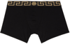 Versace Black Greca Border Long Boxers In A80g Blkgld