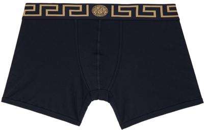 Versace Boxer With Greek In Blue