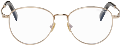 Tom Ford Gold Round Glasses In 28 Shiny Rose Gold;