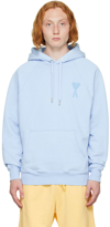 Ami Alexandre Mattiussi Ami De Coeur Organic Cotton Hoodie In Blue