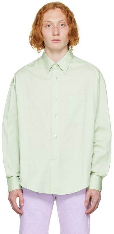 Ami Alexandre Mattiussi Green Organic Cotton Shirt In Aqua/441