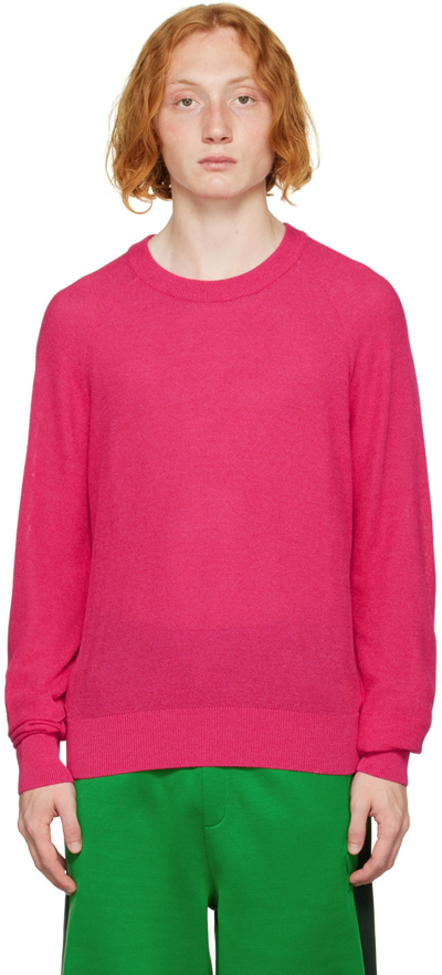 Ami Alexandre Mattiussi Pink Cotton Sweater In Fuchsia/618