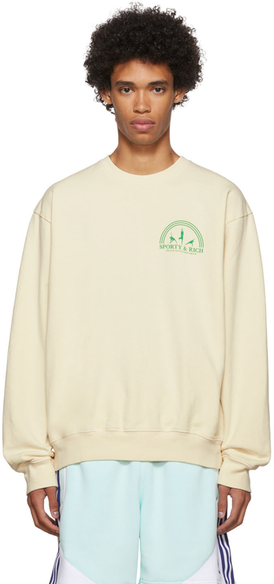 Sporty And Rich Fitness Group Logo-print Sweatshirt In Neutrals