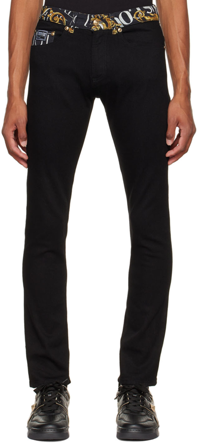 Versace Jeans Couture Black Garland Jeans In E909 Black