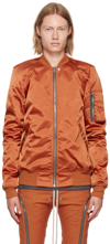 RICK OWENS ORANGE FLIGHT BOMBER JACKET