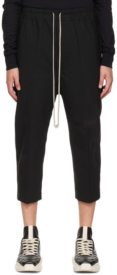 Rick Owens Fw22 Strobe -drawstring Astaires Cropped- In Black