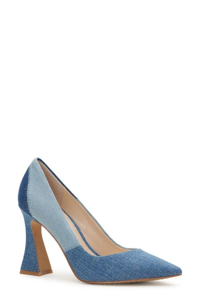 Vince Camuto Women's Akenta Flare-heel Pumps Women's Shoes In Dark Blue