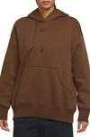 Nike Women's  Sportswear Phoenix Fleece Oversized Pullover Hoodie In Cacao Wow/ Black