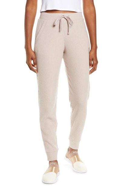 Alo Yoga Muse Ribbed High Waist Sweatpants In Dusty Pink