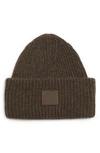 ACNE STUDIOS PANSY FACE PATCH RIB WOOL BEANIE