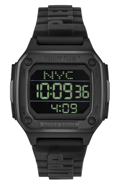 Philipp Plein Hyper $hock Silicone Strap Watch, 44mm In Ip Black