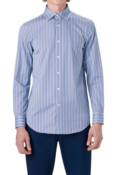 Bugatchi Ooohcotton® Stripe Button-up Shirt In Classic Blue