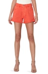7 For All Mankind Easy Ruby High Waist Relaxed Cutoff Denim Shorts In Tigerlily