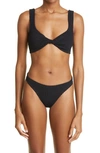 Hunza G Jean Crinkle Twist Two-piece Swimsuit In Black