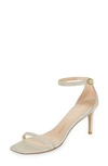 Stuart Weitzman Nudistcurve Glitter Ankle-strap Sandals In Gold