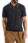 Brixton Pipe Trim Short Sleeve Polo In Black