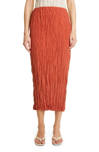 Totême Crinkled Silk Midi Skirt Bloody Mary