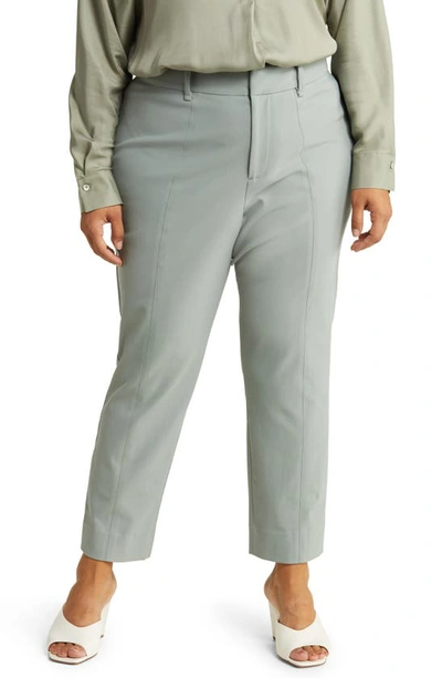 Vince High Waist Cigarette Pants In Light Slate