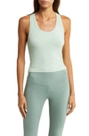 Sweaty Betty Athlete Crop Seamless Tank Top In Salix Green