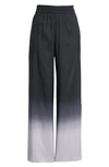 The Row Avant Ombré Relaxed Silk Shantung Pants In Black Lilac