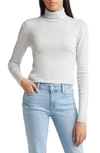 Splendid Cotton Blend Turtleneck In Heather Grey