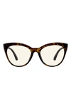 Velvet Eyewear Hailie 52mm Cat Eye Blue Light Blocking Glasses In Tortoise