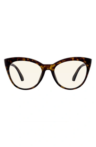 Velvet Eyewear Hailie 52mm Cat Eye Blue Light Blocking Glasses In Tortoise