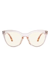Velvet Eyewear Hailie 52mm Cat Eye Blue Light Blocking Glasses In Pink