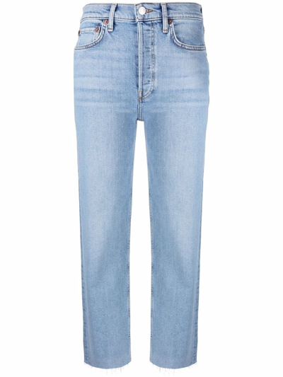 Re/done Straight Jeans With Medium Waist In Blue