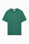 Cos Regular-fit Brushed Cotton T-shirt In Green