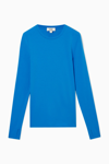 Cos Slim-fit Long-sleeve Top In Blue
