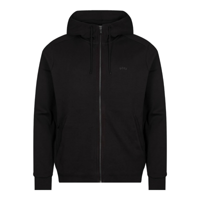 Hugo Boss Athleisure Saggy Curved Hoodie In Black