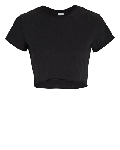 Re/done 60s Cropped Slim Tee Shirt In Black