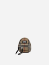 BURBERRY COTTON BLEND BACKPACK CHARM WITH VINTAGE CHECK PATTERN