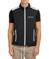 Palm Angels Logo Zip-front Sleeveless Jacket In Black - Off White