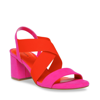 Anne Klein Ressa Block Sandal In Pink/orange