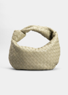 Bottega Veneta Teen Jodie Intrecciato Leather Hobo In Travertine