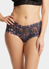 Hanky Panky Printed Signature Lace Boyshorts In Black Multi