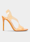 Gianvito Rossi Metropolis Plexi Strappy Slingback Sandals In Mango