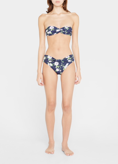 Caroline Constas Evie Bandeau Bikini Top In Blue
