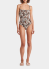 SIR CONSTANTINE SMOCKED ONE-PIECE SWIMSUIT