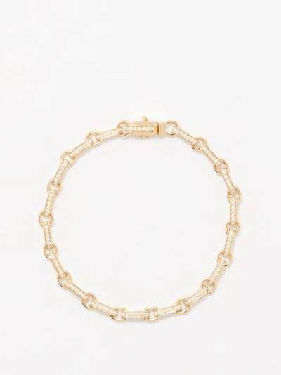 Sydney Evan Men's 14k Rectangle Diamond Pave Chain Bracelet In Gold