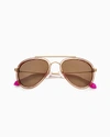 Lilly Pulitzer Elliot 55mm Polarized Aviator Sunglasses In Gold Metallic