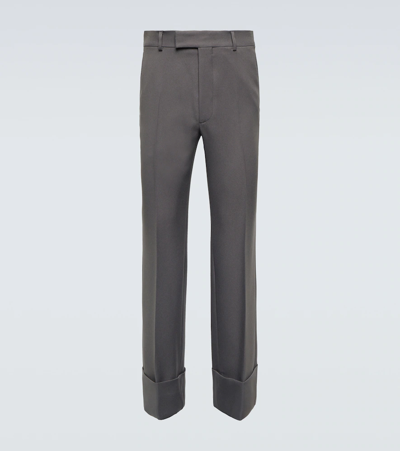 Gucci Straight Drill Trousers In Steel