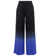 The Row Avant Ombré Relaxed Silk Shantung Pants In Black/electric Blue