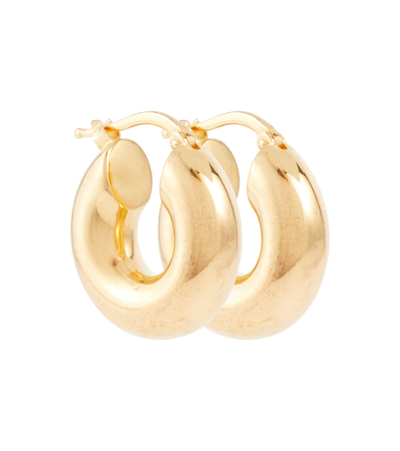 Jil Sander Silver Hoop Earrings In Gold