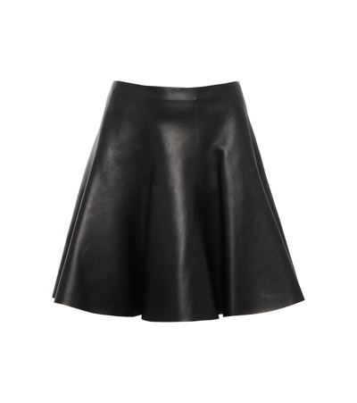 Alaïa Leather Miniskirt In Black