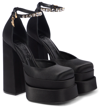 Versace Medusa Aevitas Platform Pumps With Adjustable Heel 15.5 Cm In Black