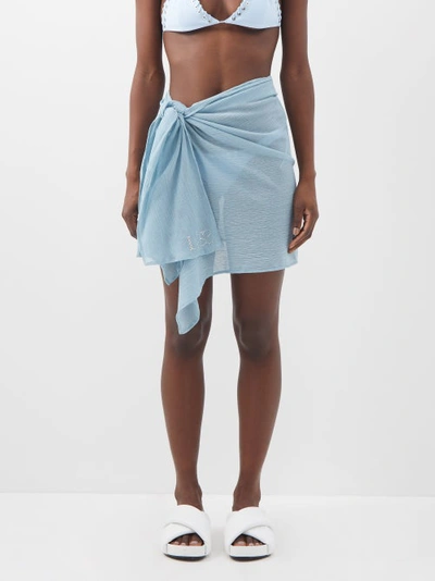 Ludovic De Saint Sernin Crepe Sarong In Light Blue