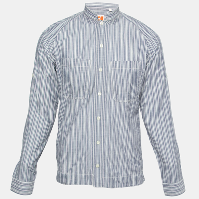 Pre-owned Boss Orange By Hugo Boss Multicolor Striped Cotton Long Sleeve Shirt S In Blue